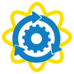 Gear blue and yellow favicon