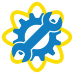 Gear settings blue and yellow favicon