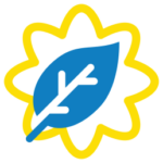 Blue and yellow leaf favicon